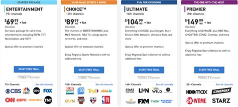 directv premium chanel prices|premium package offerings for DIRECTV.